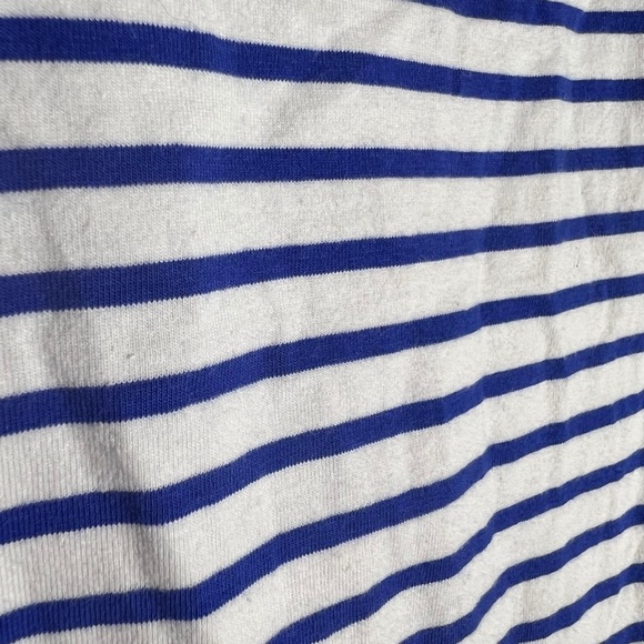 Good Luck Gem Open Back Tie Blue White Stripe Sleeveless Tank, Small - Picture 5 of 8